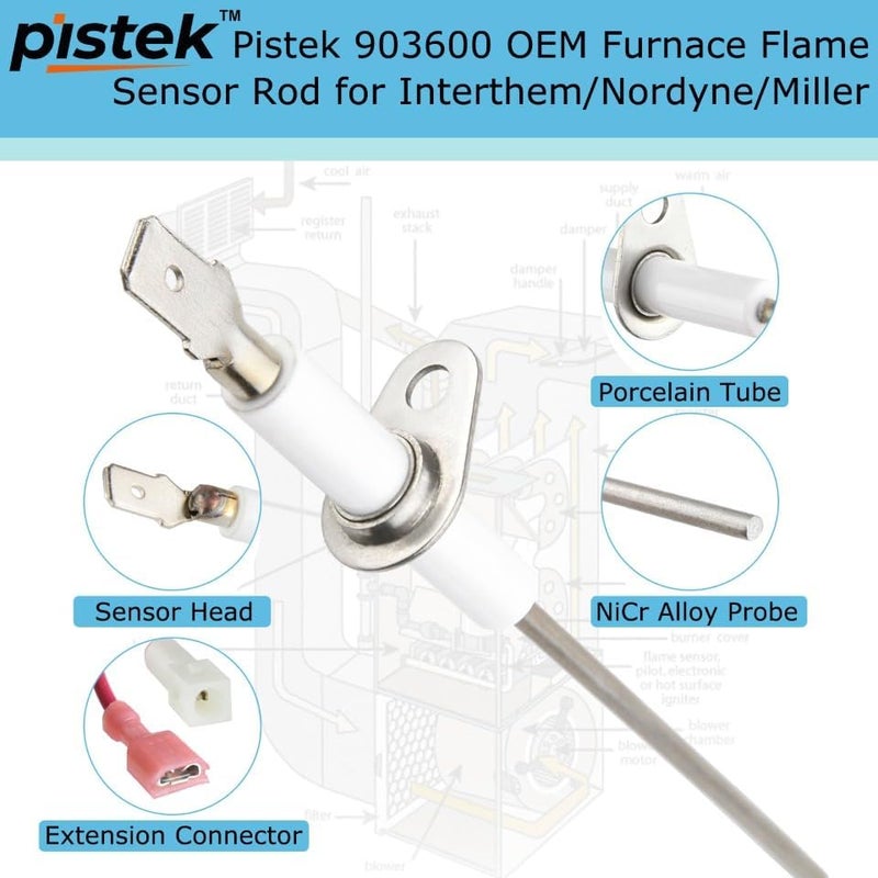 Psitek 903600 OEM Furnace Flame Sensor Rod for Intertherm Nordyne Miller, 3⅜ inch Long - Image 2